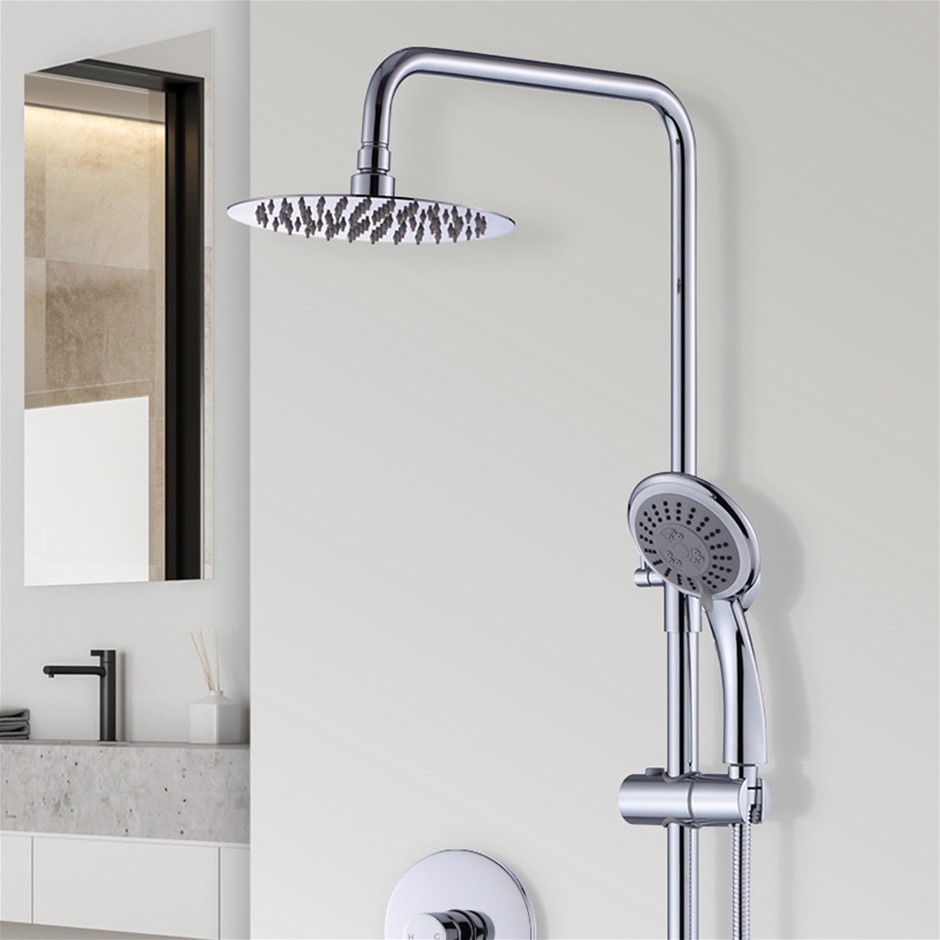 WELS 8" Rain Shower Head Set Rounded Dua