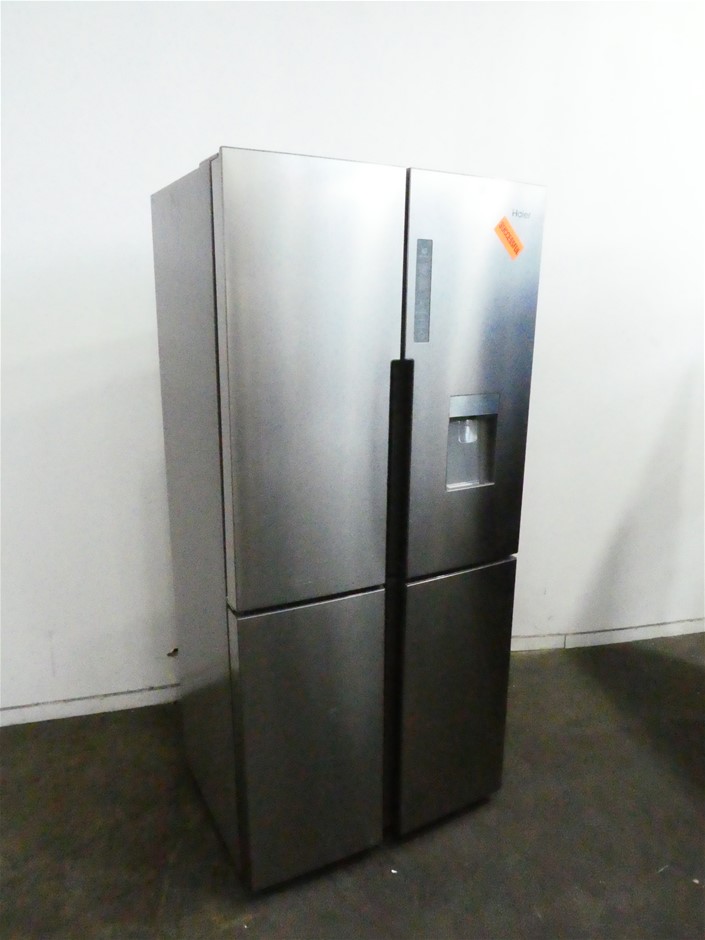 Haier 466L Quad Door Fridge with Water Dispenser Stainless Steel
