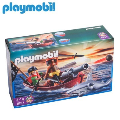 Playmobil 5137 Pirates Rowboat with Shar