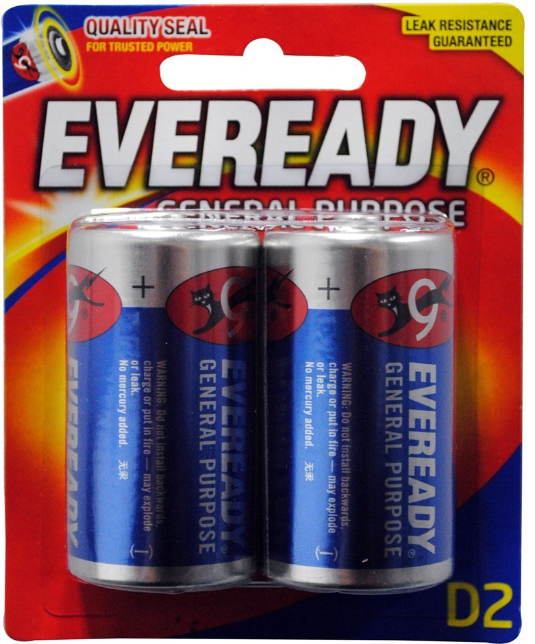 72 x Eveready Pk2 D2 General Purpose Bat