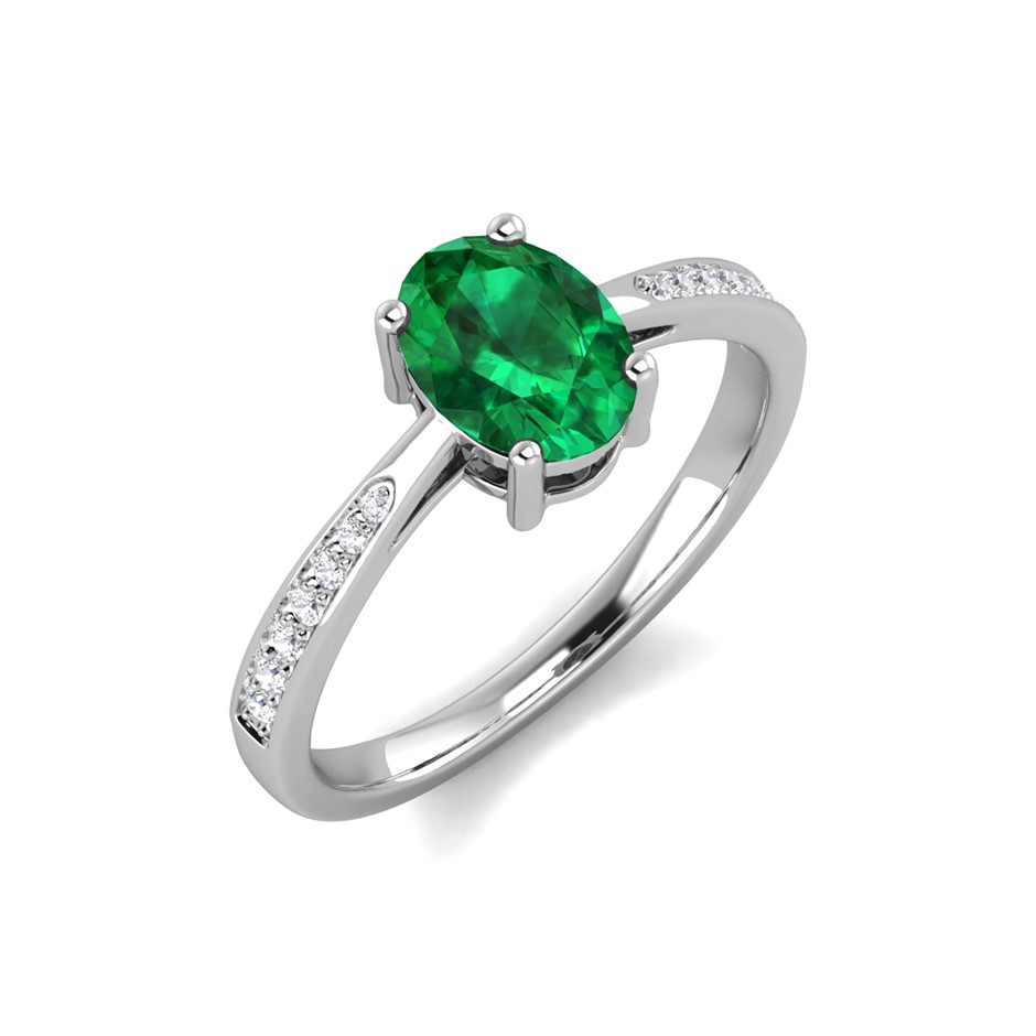 Elegant 18k White Gold Vermeil Emerald 1.25 carat Ring size 7 Auction ...