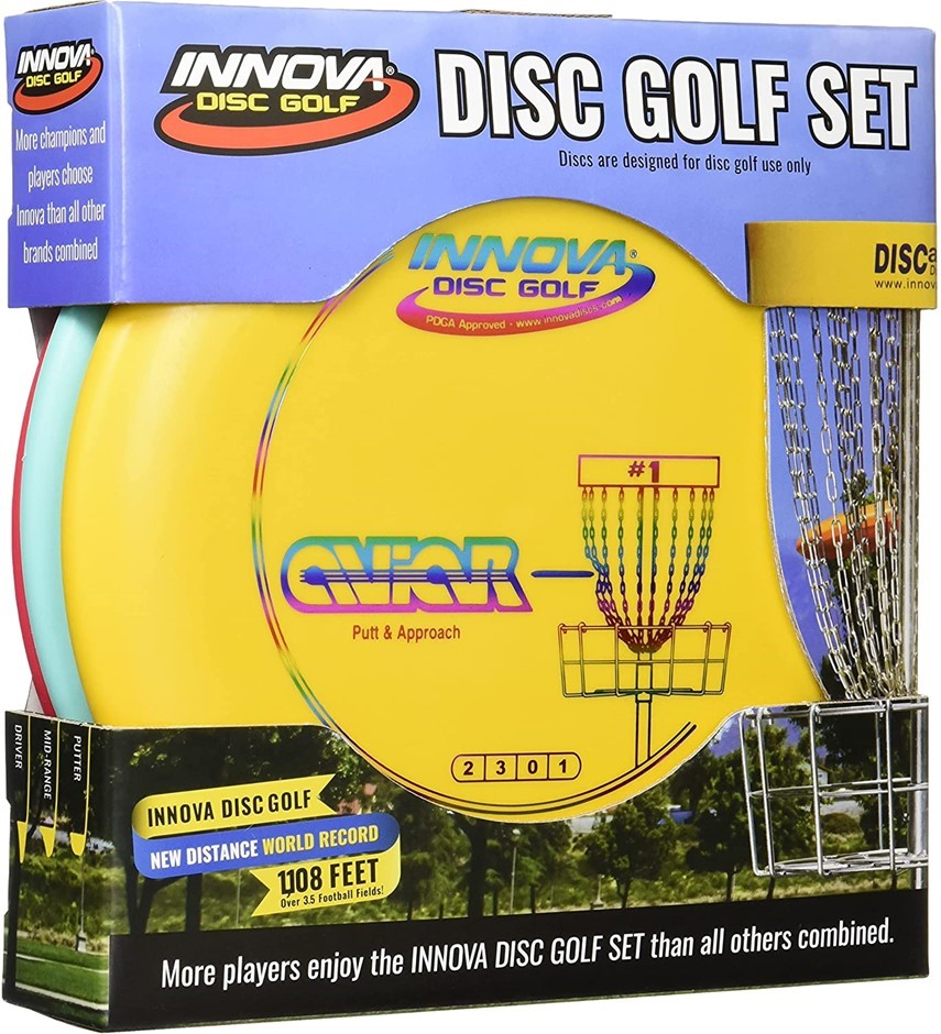INNOVA 3pk Disc Golf Set, Driver, Mid-Range and Putter Plastic Discs.