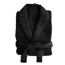 BAMBURY Microplush Bathrobe , Large/Extra Large, Black.