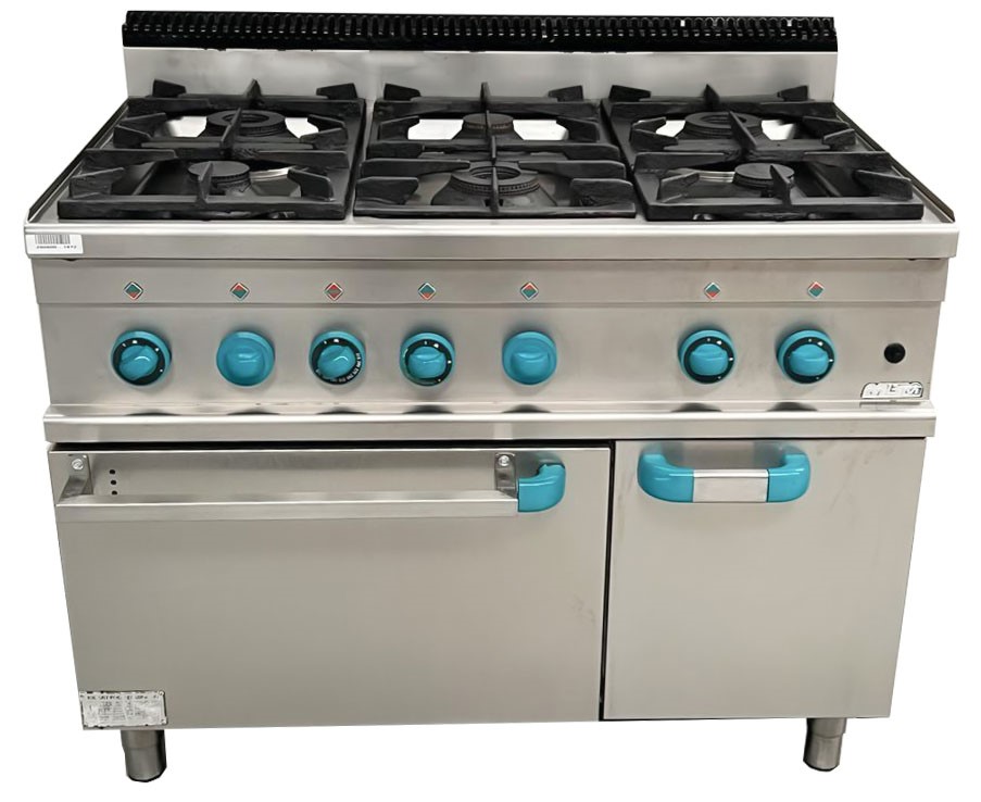 HOBART GAS 6 BURNER STOVE WITH OVEN Auction (00145050854) Grays