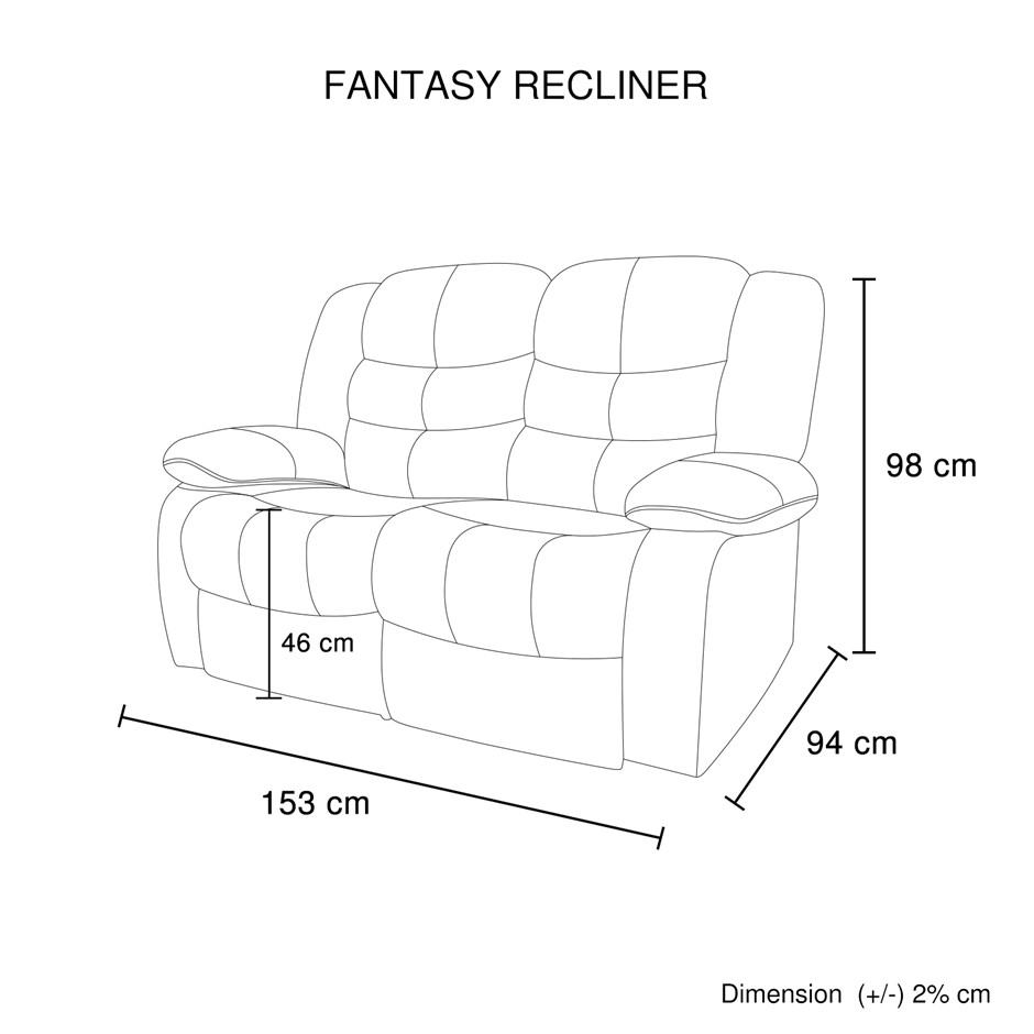 Buy Seater Recliner Sofa In Faux Leather Lounge Couch in Black