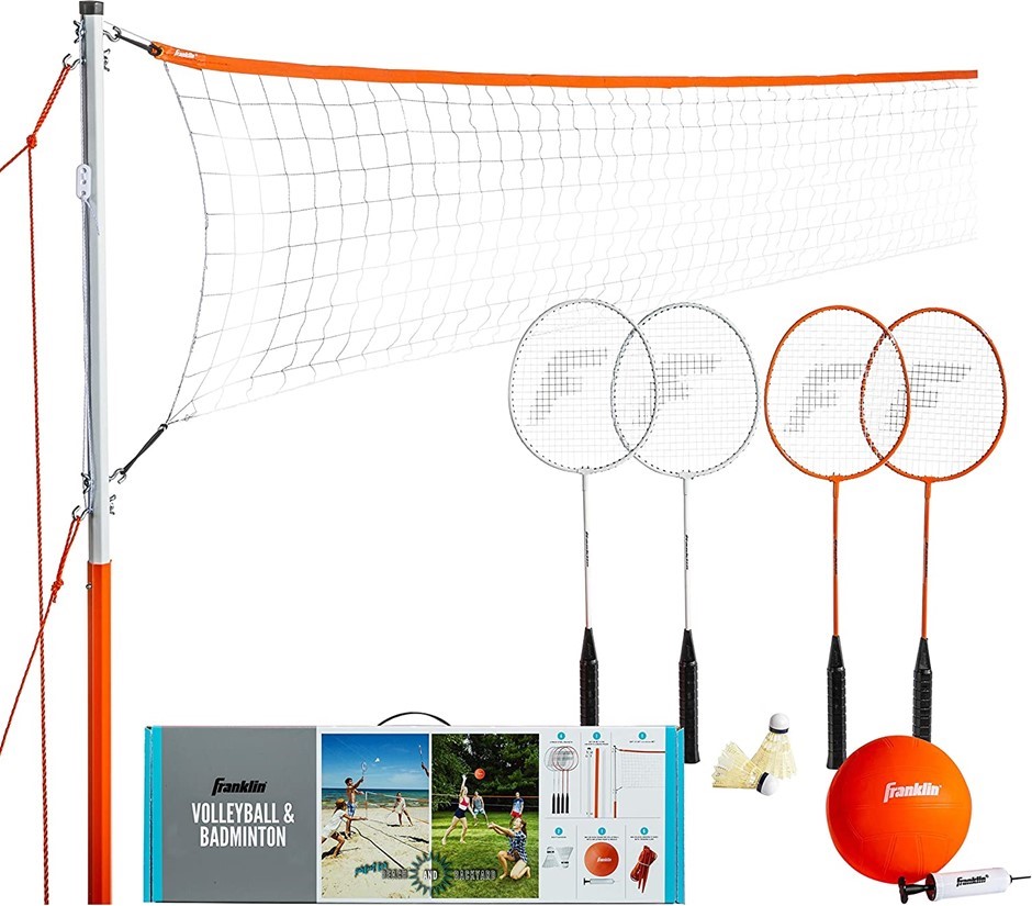 FRANKLIN SPORTS Volleyball + Badminton Sets incl Beach Volleyball + Badmint