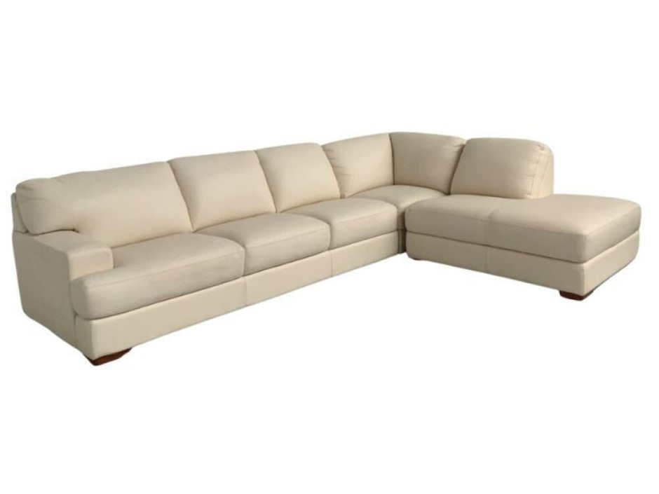Melbourne 3 Seater Leather Modular Lounge with Chaise Auction (0034