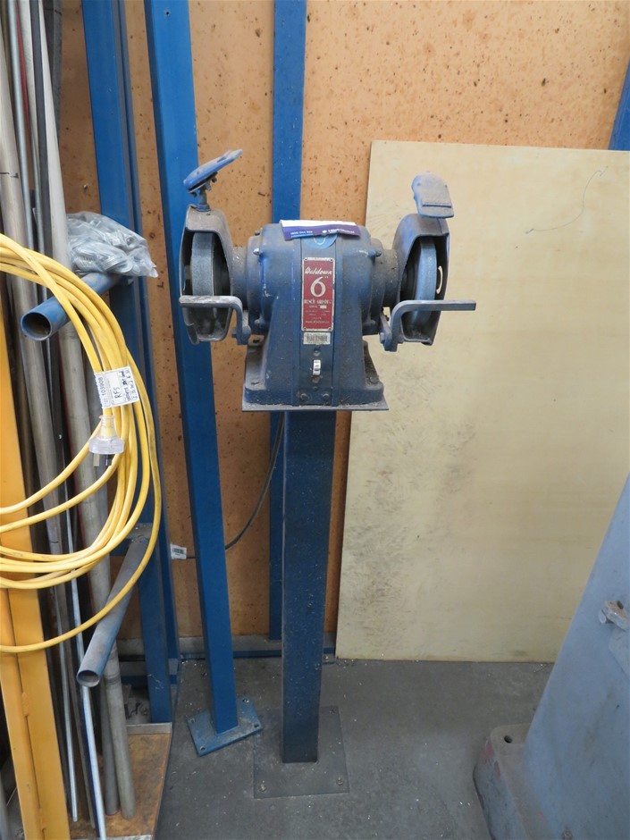 Waldown 6 Inch Double Ended Grinder on Steel Pedestal, 240V Plug ...