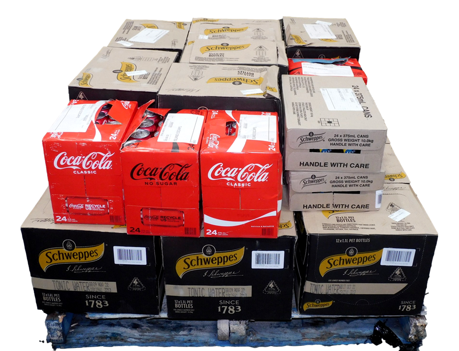 Pallet of Approx 347 Assorted Cans & Bottles of Soft Drinks and Mixers