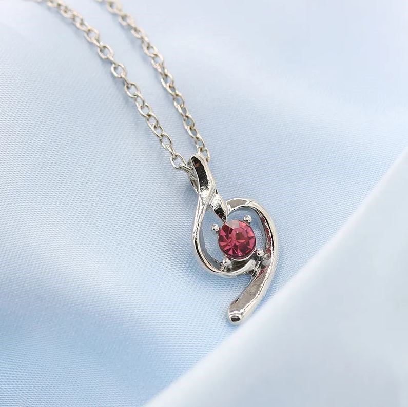 Elegant 18K White Gold plated Simulated Ruby Necklace. Auction (0029 ...