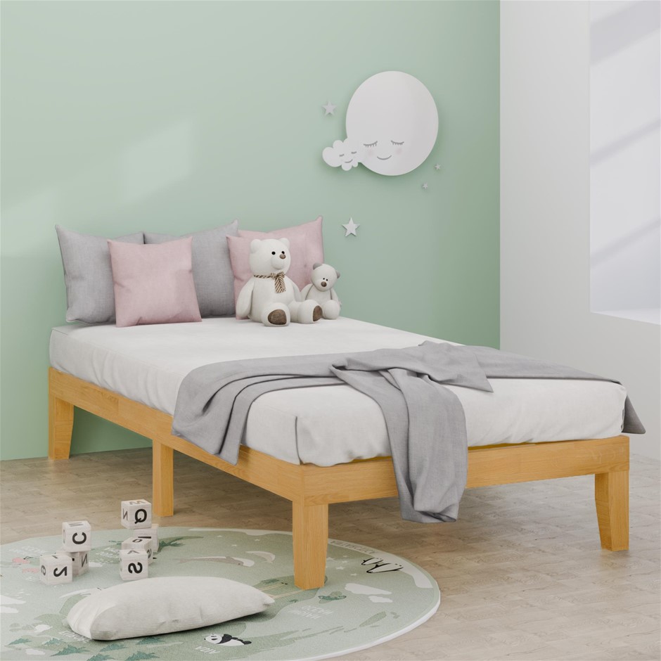 Zinus Moiz Timber Bed Frame Base Natural Single Auction (01162187550