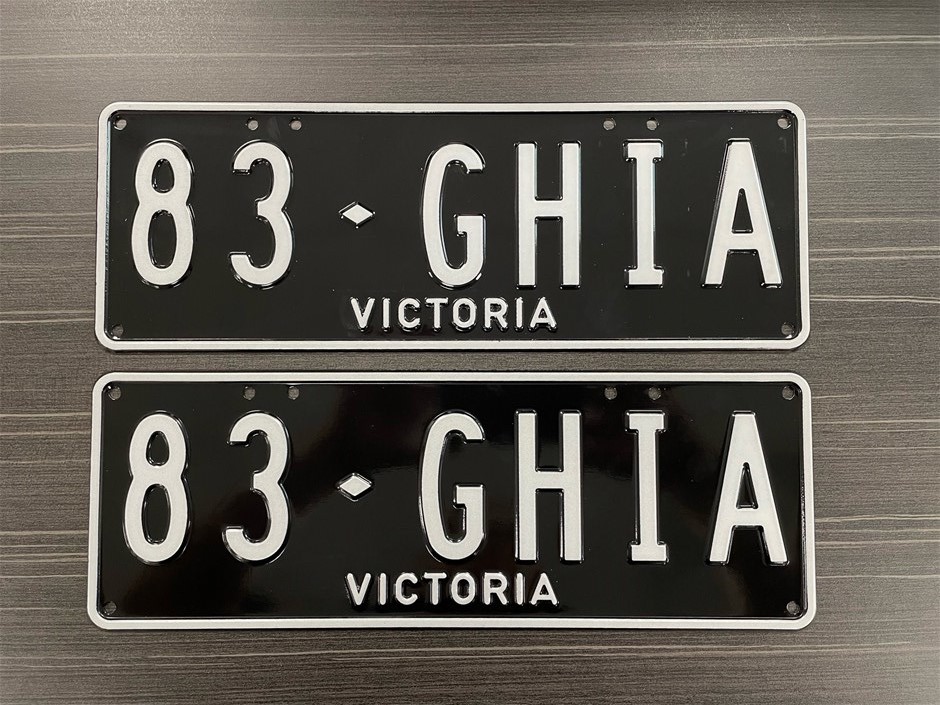 83GHIA (Custom Victorian) Number Plates Auction (000120083522) Grays