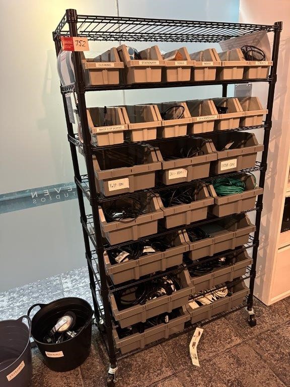 Mobile storage bin rack Auction (07525052703) Grays Australia