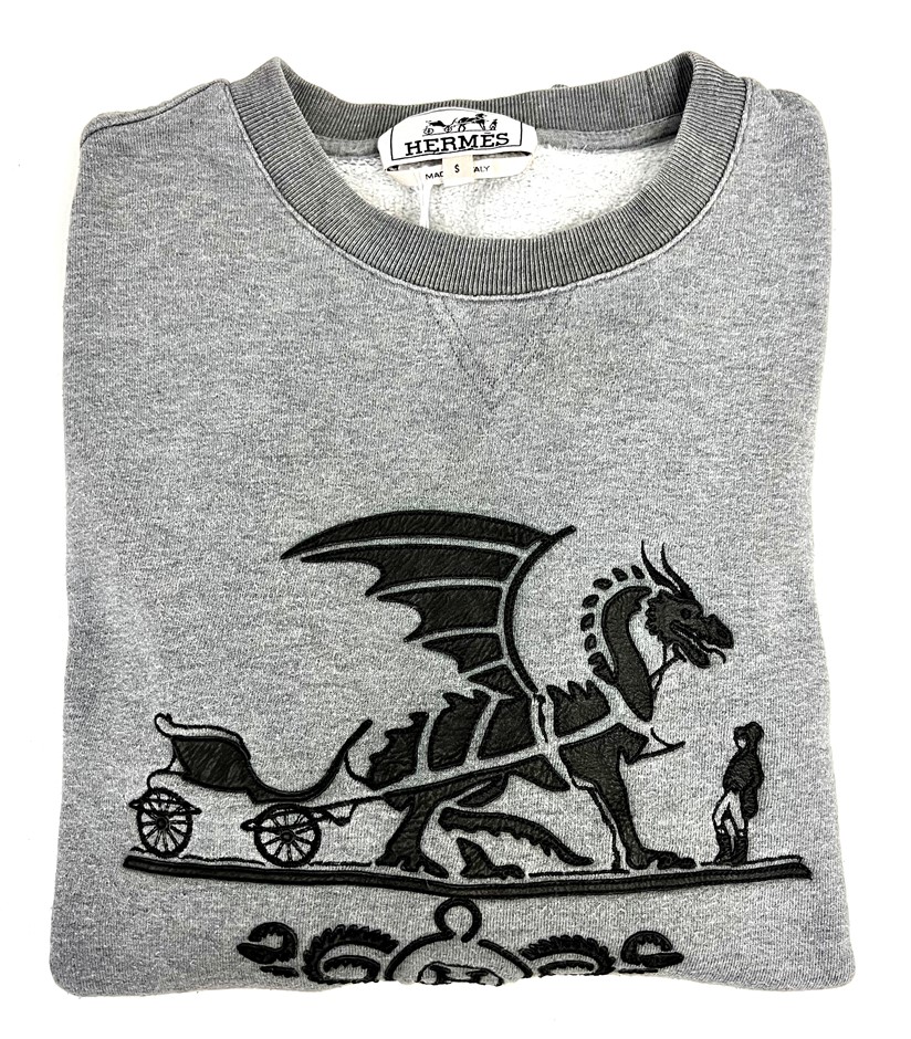 【HERMES】print crewneck pullover T-Shirt【ランク:A】 Represent Hermes Sweatshirt | Black | FARFETCH