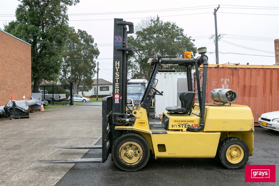 Hyster H4.50XL 4 Wheel Counter Balance Forklift Auction (0001-5052820 ...