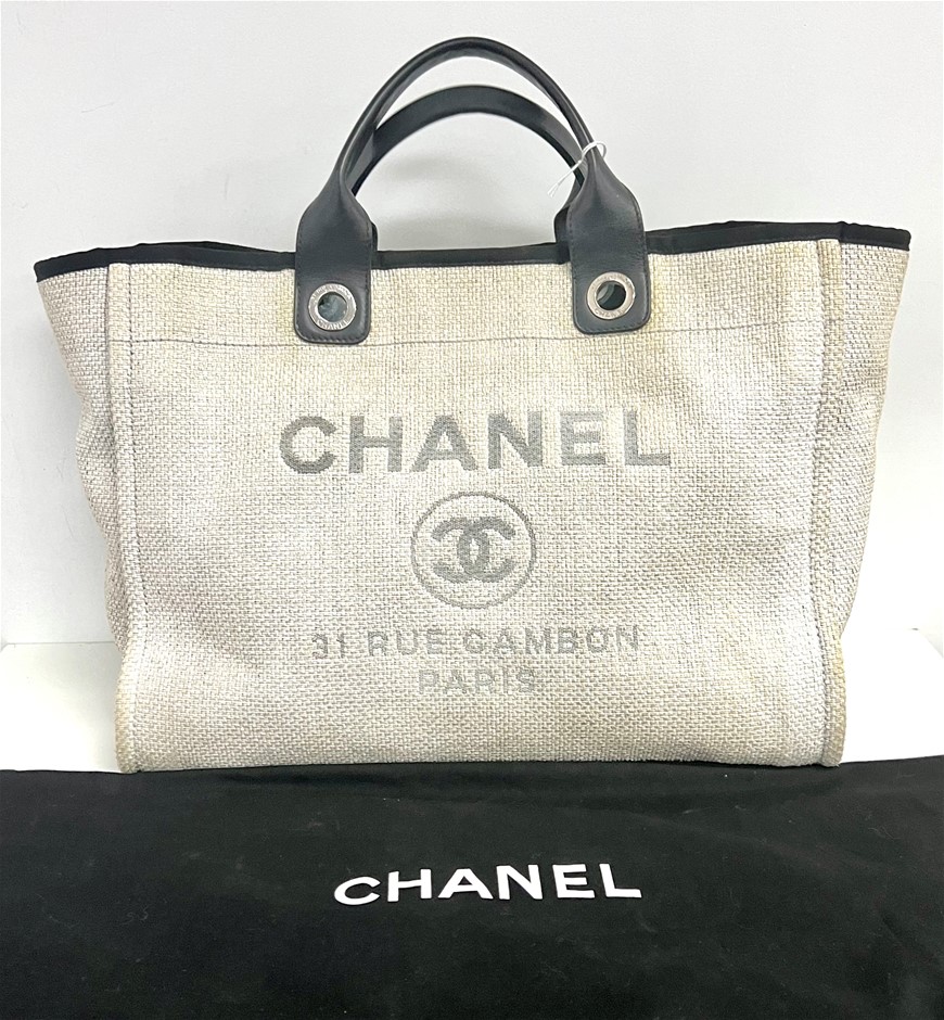 Grey chanel hot sale deauville tote