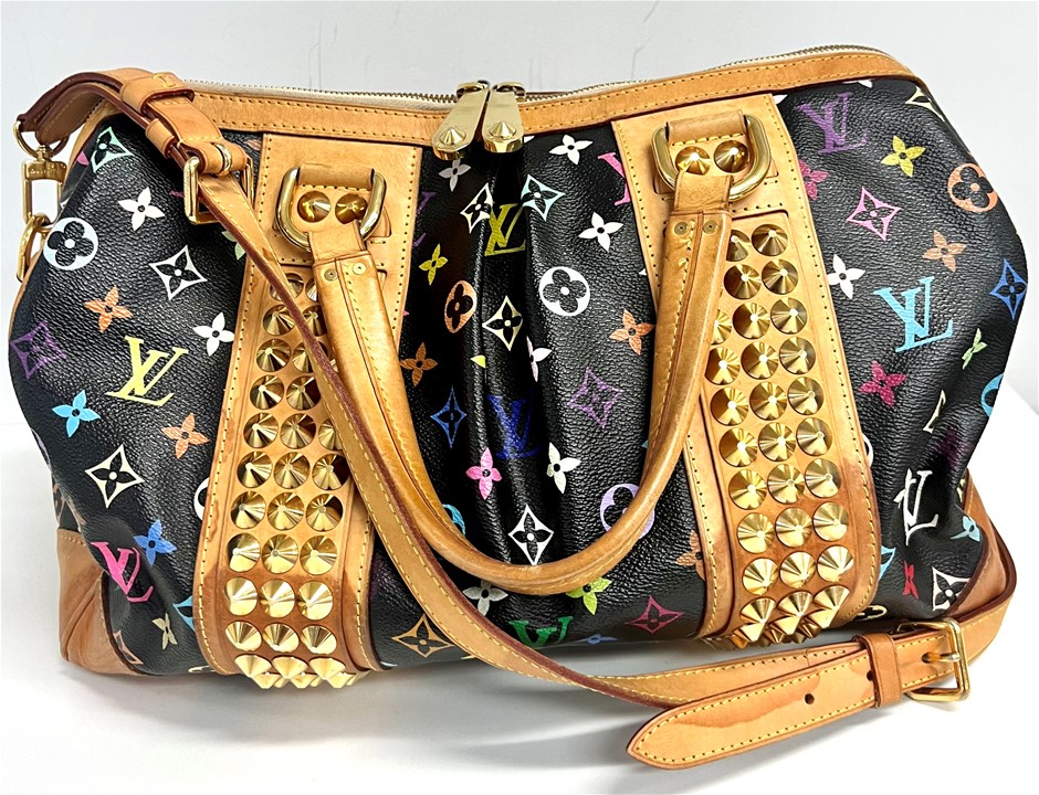 Louis Vuitton Courtney Monogram Multicolor MM Black Handbag BRAND