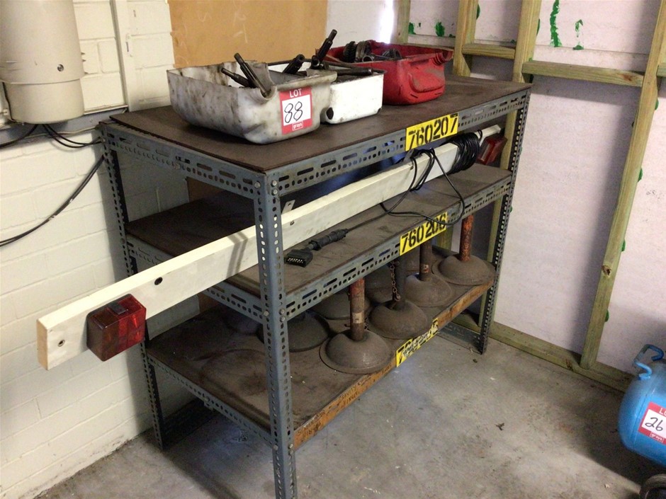 3 Shelf Metal Rack with Contents Auction (00887045475) Grays Australia