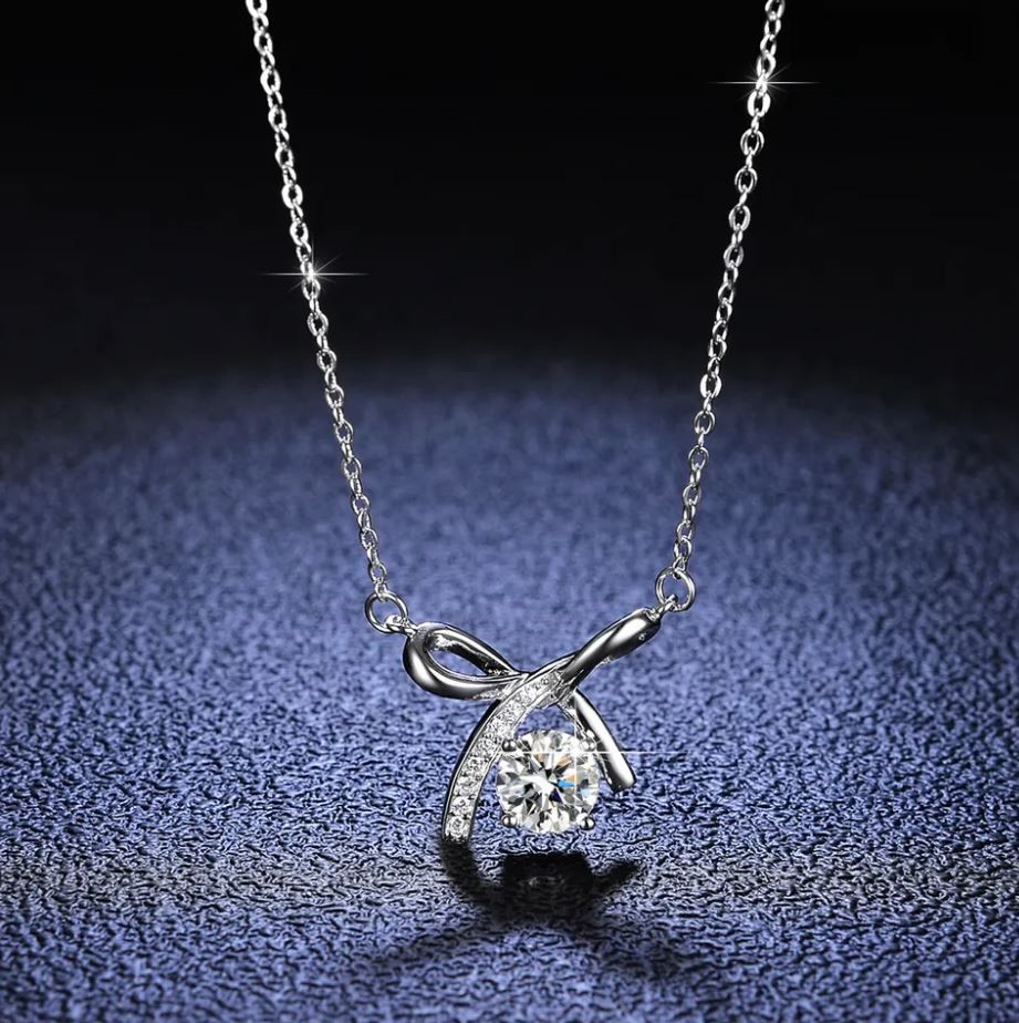1.3 Carat Moissanite 925 Sterling Silver Necklace