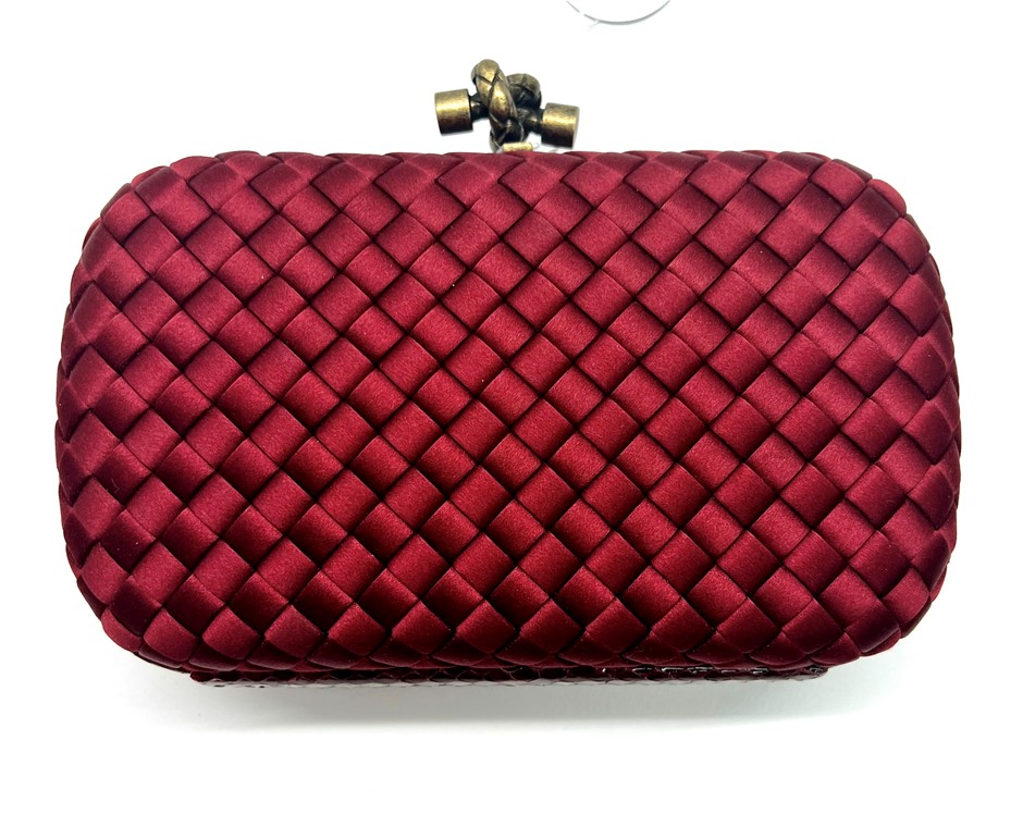 Bottega veneta silk sales clutch