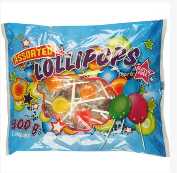 12 x Assorted Lollipops, 800g, Expiration Date 31/12/2023. Auction (00825053334) Grays Australia