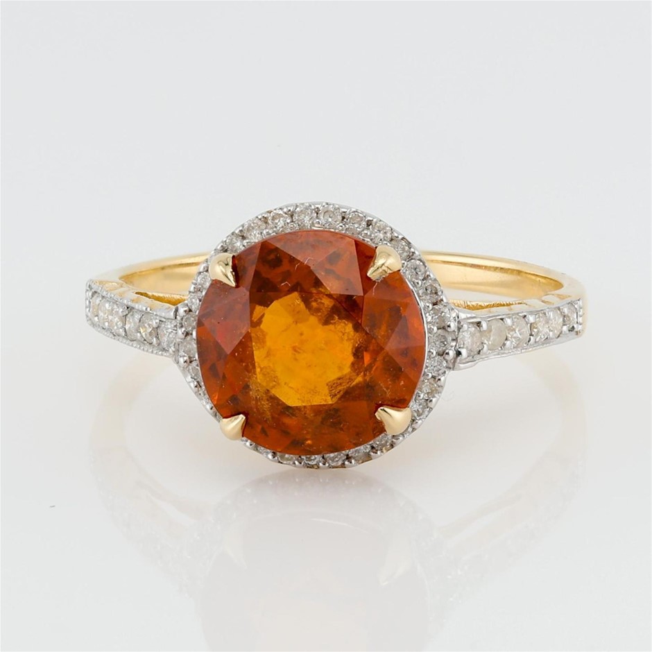 9ct Yellow Gold 2.08ct Oval Garnet Ring
