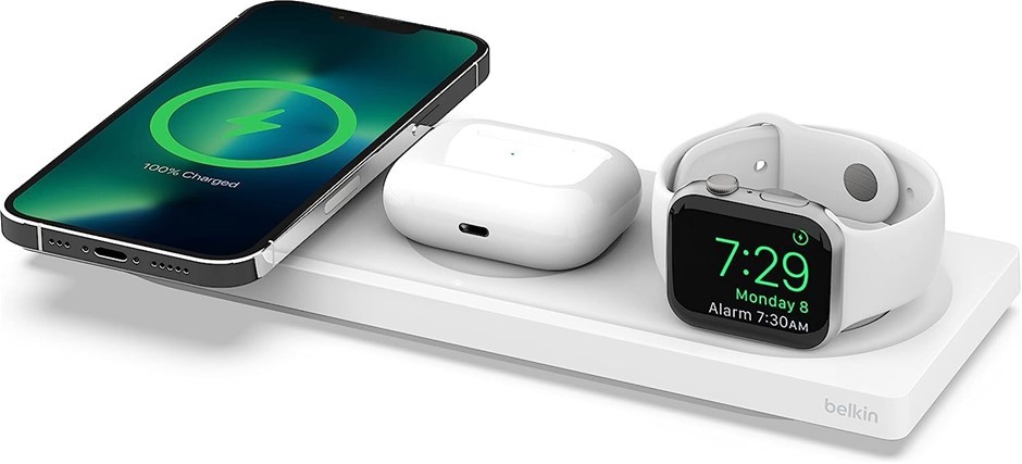 Belkin MagSafe 3-in-1 Wireless Charging Pad - Fast Wireless Charging for Ap