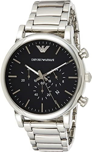 Emporio Armani Classic Chronograph Burgundy Dial Brown Leather Strap Watch For Men - AR1890