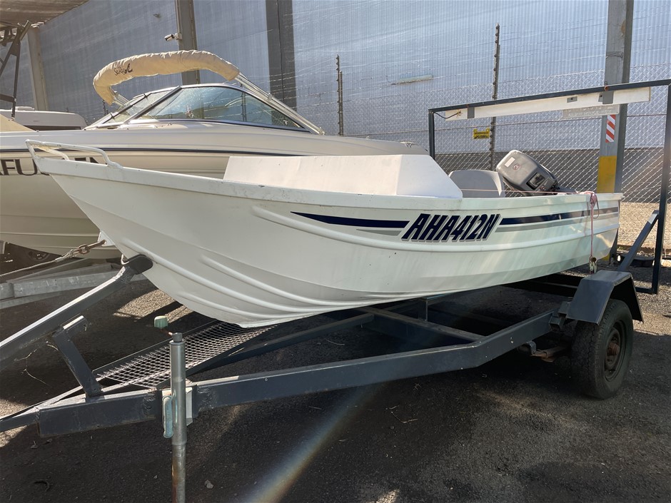 Aluminium Boat, Johnson 15HP Engine Auction (000110081563) Grays