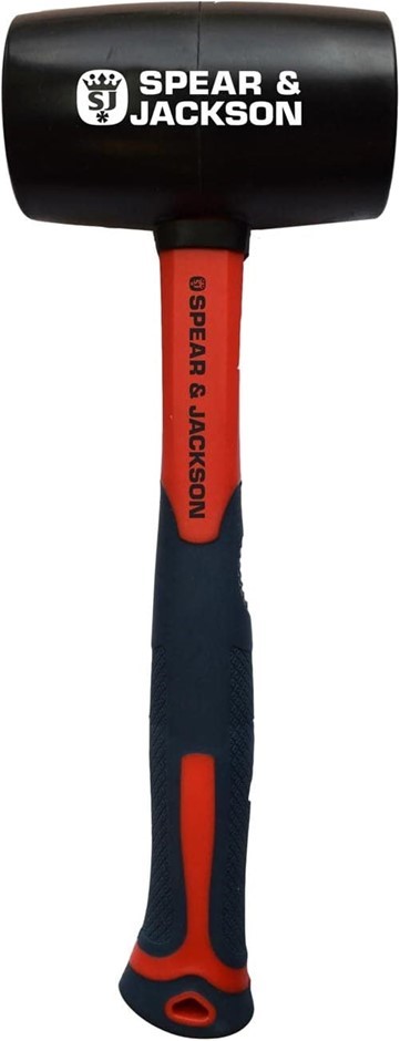 SPEAR & JACKSON 450g Rubber Mallet with Fibreglass Handle.