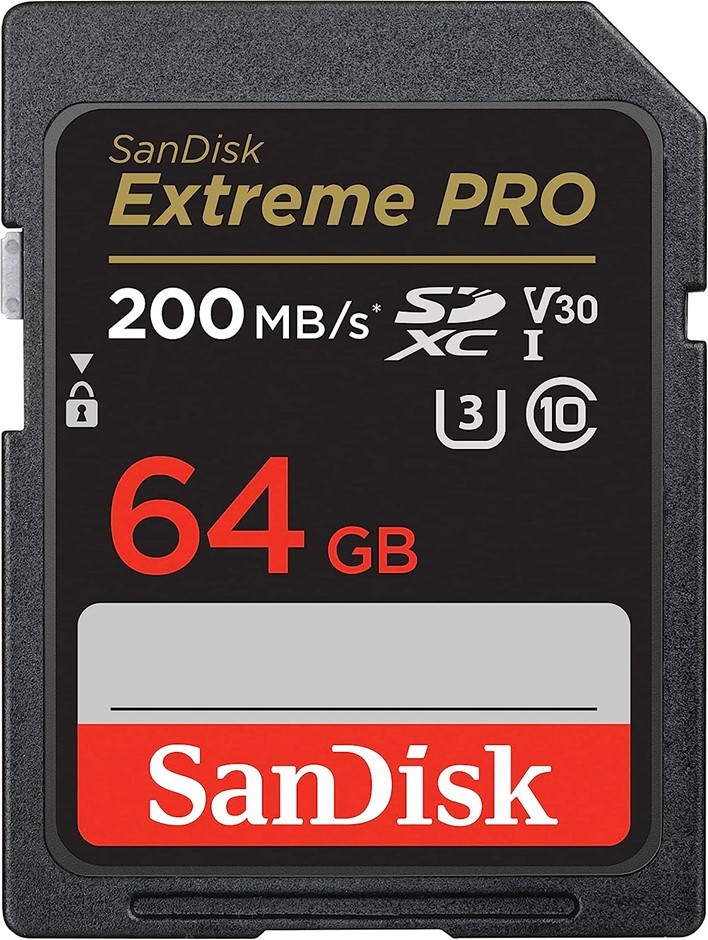 SANDISK 64GB Extreme PRO SDXC UHS-I Memory Card - C10, U3, V30, 4K UHD, SD