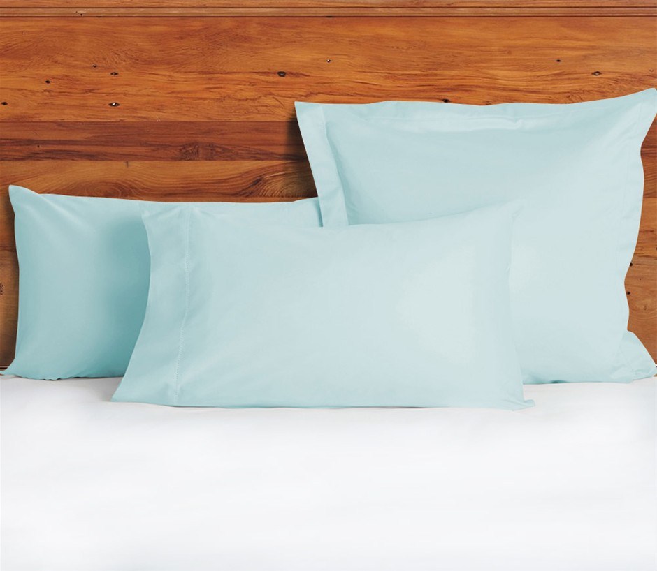 Buy 2 x Egyptian Cotton 1200 TC European Pillow Cases Duck Egg Blue