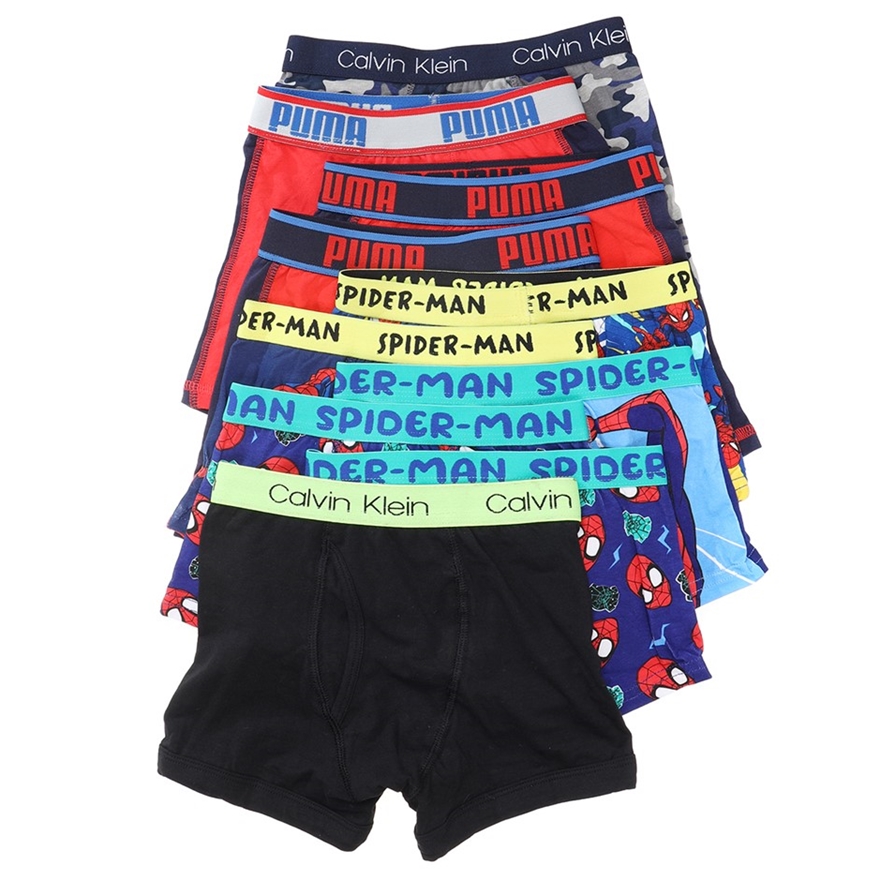 10 x Assorted Boys' Underwear, Size 4-6, Incl: PUMA, CALVIN KLEIN & RIO, Mu  Auction