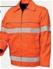 WS WORKWEAR Mens Cotton Long Length Jacket, Size M, Orange. Features Reflec