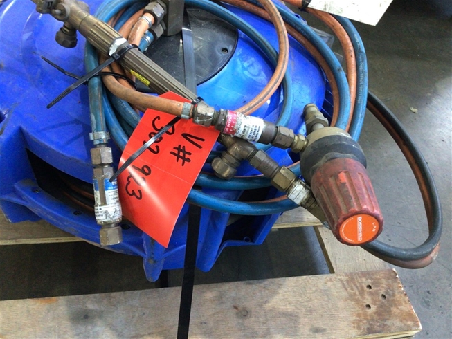 Oxygen/Acetylene Hose Reel with Welding Torch Auction (0072
