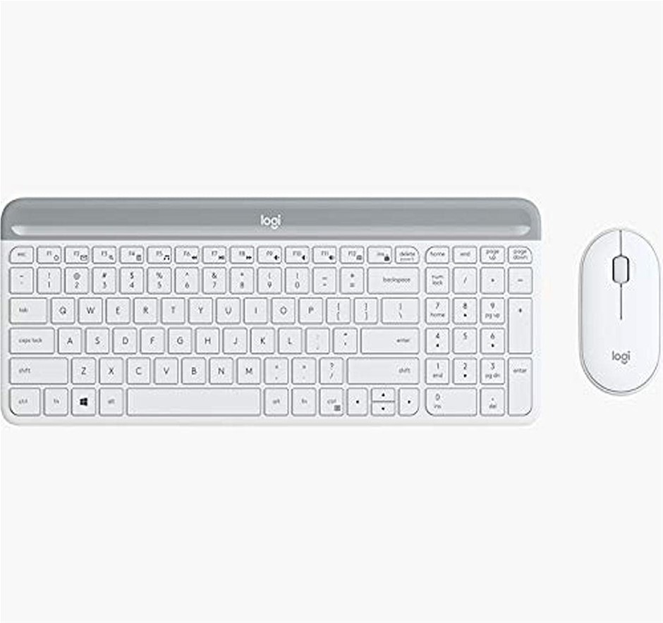 LOGITECH MK470 Slim Wireless Keyboard and Mouse Combo, White. NB: Minor Use