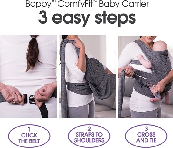 Boppy Comfyfit Baby Carrier Heathered Gray