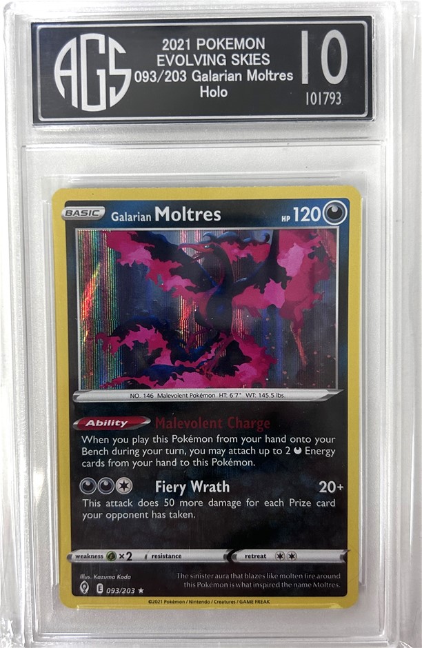 2021 Pokmon Evolving Skies Trading Card, #093/203 Galarian Moltres Holo  Auction (0129-2555650) | Grays Australia