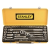 STANLEY 64 Piece 1/4" 3/8" 1/2 ' Drive Socket Set, Chrome Vanadium Steel.