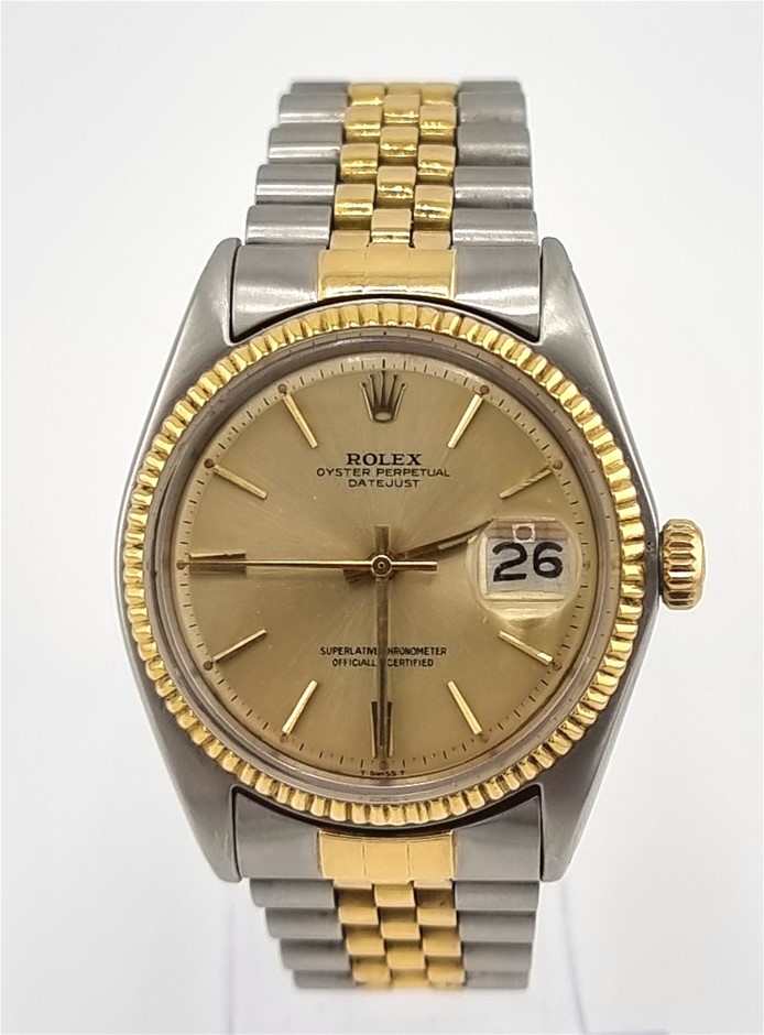 NO RESERVE ROLEX DATEJUST WITH 18CT GOLD 