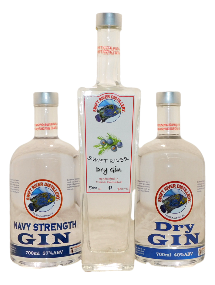 Mixed Pack Swift River Craft Gin (1x 500mL), (2x 700mL) Auction (0024 ...