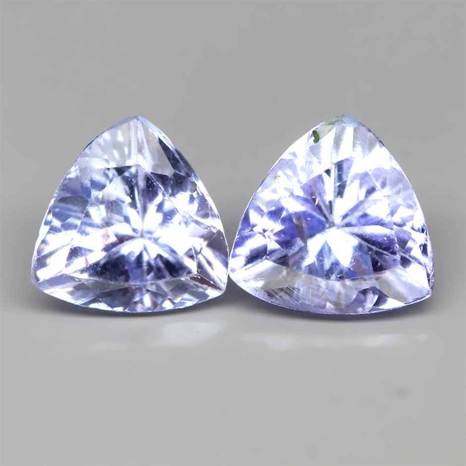 0.56ct 5mm Trillant Facet Cut Tanzanite - 2Pcs Auction (0005-2556683 ...