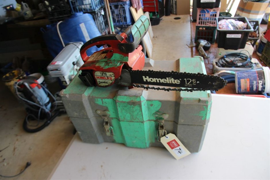 Homelite Bandit LX30 12' Bar Chain Saw with Poly Case Auction (0074
