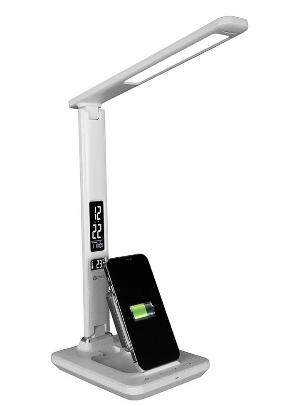 OTTLITE LED Desk Lamp w/ Extendible Wireless Charging Base, White. N.B: Not