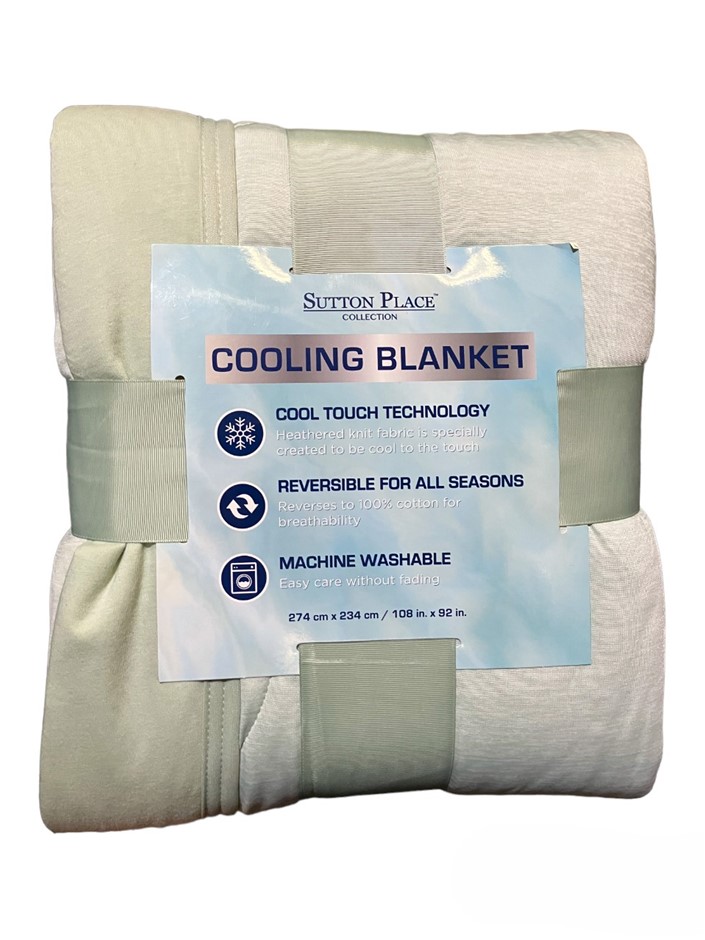 SUTTON PLACE Cooling Blanket, 274cm x 234cm, Mint Green, 9285006. NB