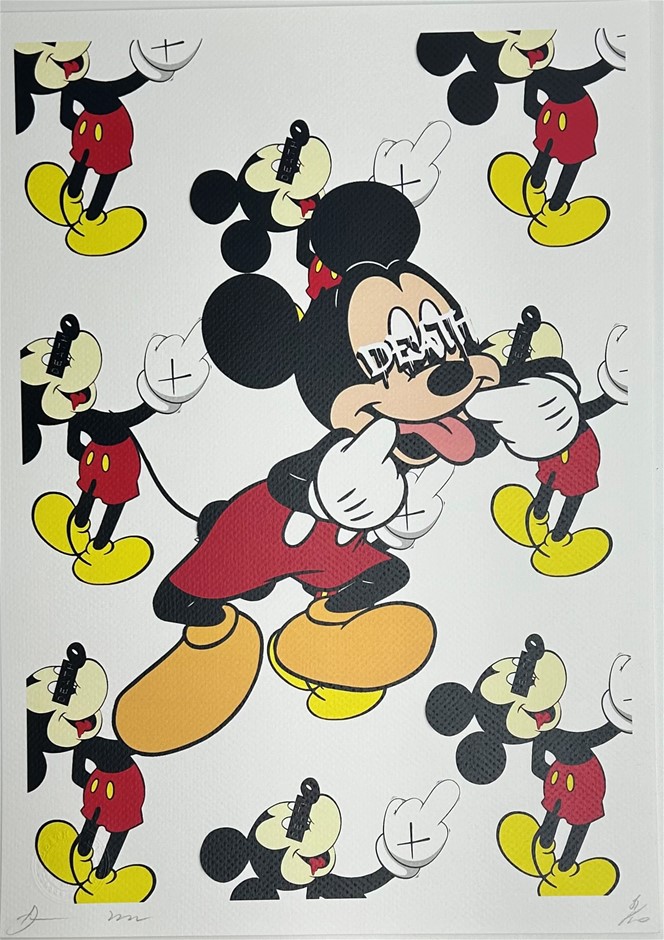 Death NYC Signed Street Art Print "Mickey Mouse Funny Face" Limited ...