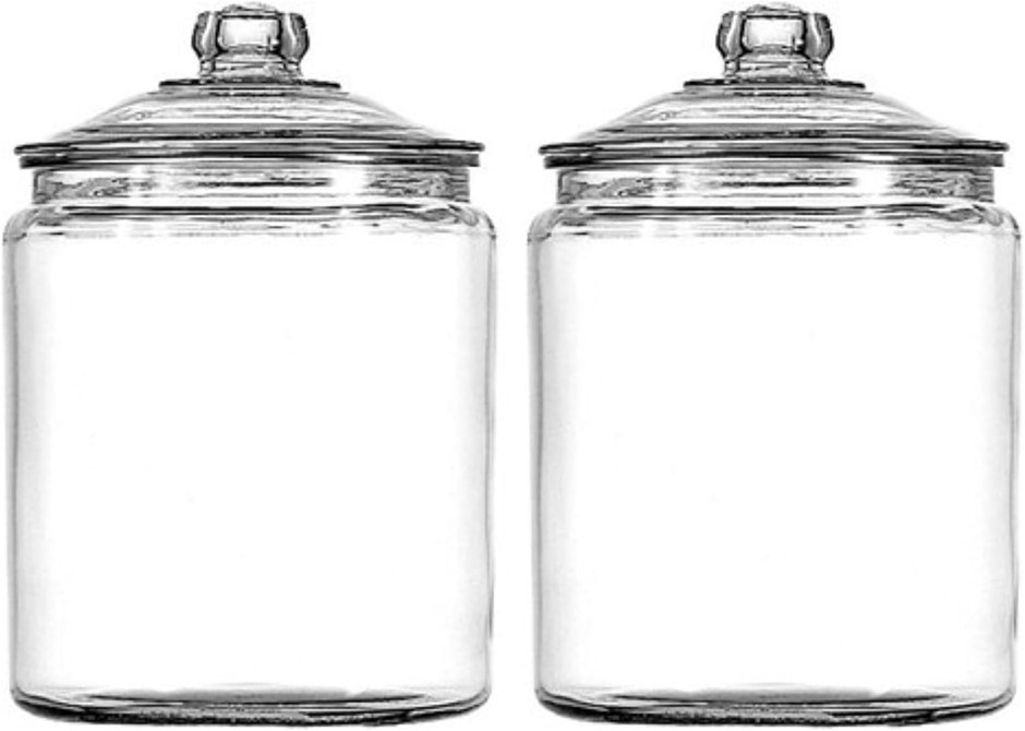 ANCHOR HOCKING Heritage Hill 1 Gallon Glass Jar with Lid, Set of 2.