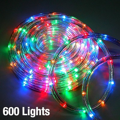 25m Multi-Coloured LED Christmas Rope Li