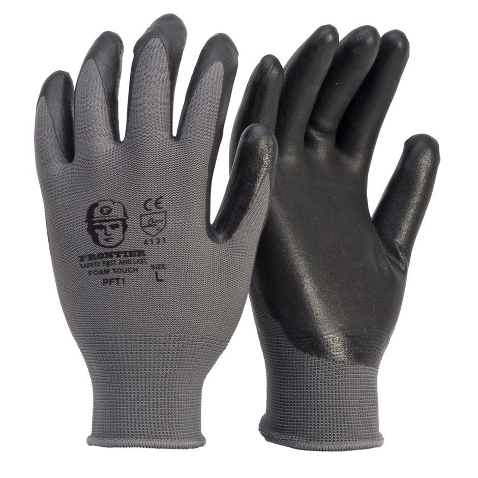 12 pairs x FRONTIER Takt Micro Foam Nitrile Glove, Size Small, Grey ...