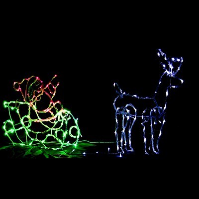 Solar LED Santa Sleigh Christmas Light D